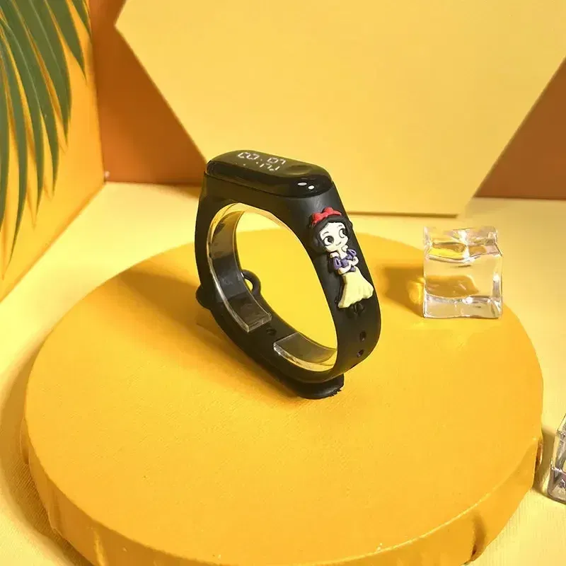 Color: Khaki - Disney Stitch LED Waterproof Kids Digital Watch Spiderman Hulk Children Watch Sports Touch Electronic Kids Gifts