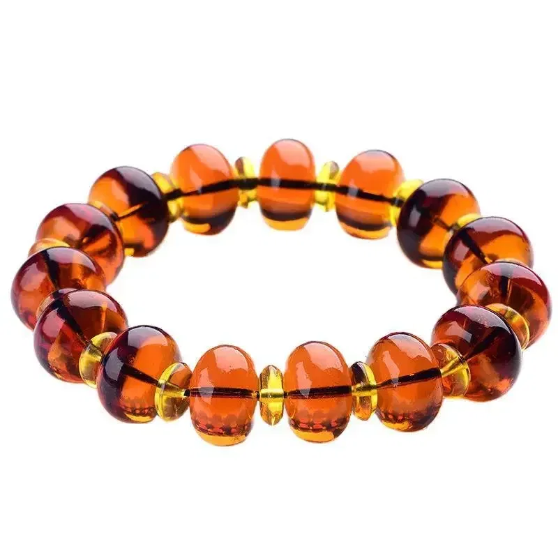 Metal Color: Hot Stamping - Amber Baltic Certificate Violet Bracelet Original Stone Amber Beads Bracelets for Men and Women Beeswax Bracelets