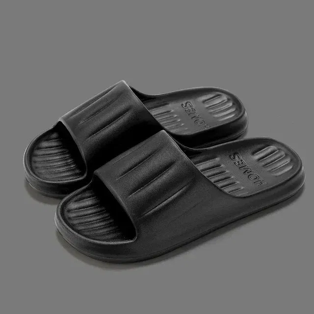 Color: black, Shoe Size: 40 - Home Slippers Women Men Summer Sandals Soft EVA Slides Beach Flip Flops Couples Bathroom Non-slip Shoes