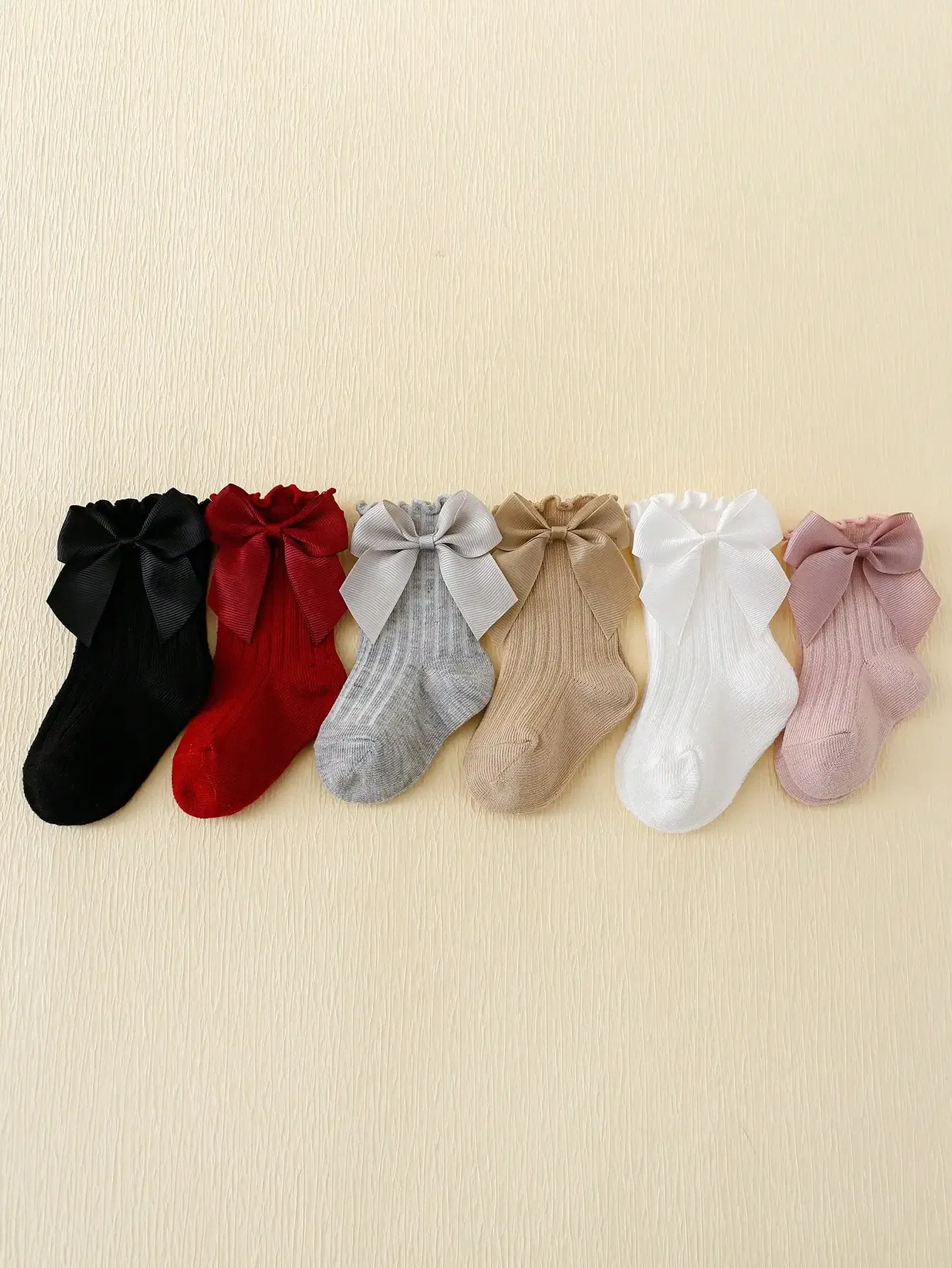 Color: MULTI, Size: 2-3T - 6 pairs of Rowan Bow lace baby bubble mouth socks