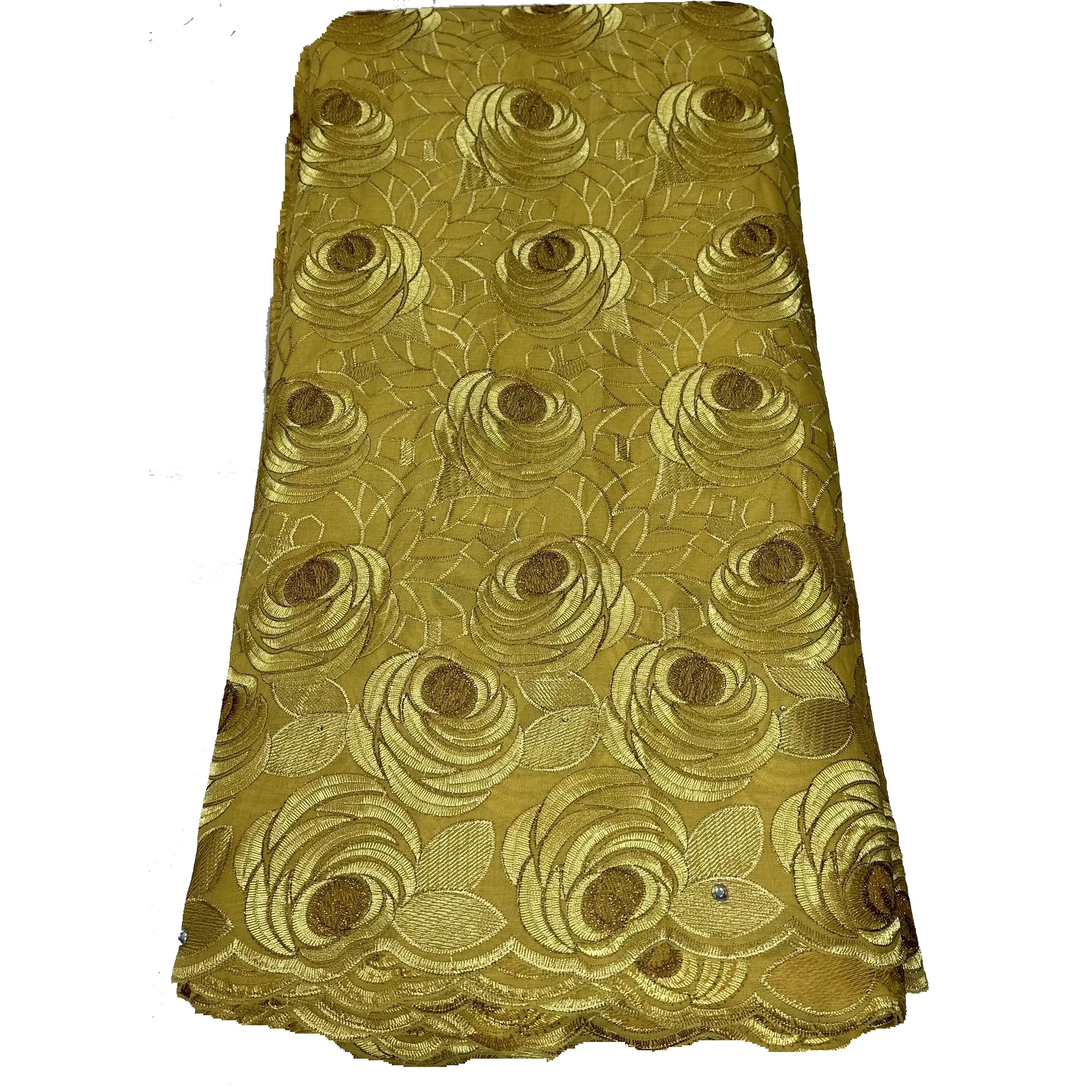 Color: Red, length: 5 yards, Width: 120cm - Wholesale Cotton African Lace Fabric 2024 High Quality Swiss Voile Lace Fabric Nigerian Dry Lace Fabrics With Stones For Wedding