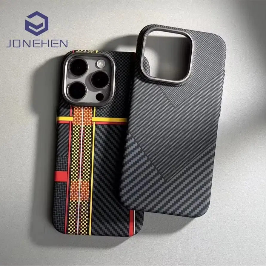 Color: Gold, Material: PVC - Luxury Alloy Lens Personalized Pixel 3D Relief Carbon Fibre Pattern Case For iPhone 13 14 15 16 Pro Max Slim Cover For Magsafe