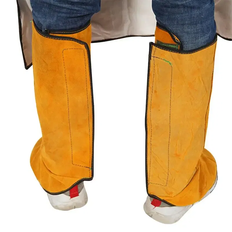 Ships From: United States - Leather Flame Retardant Welding Spats Safety Boot Flame Heat Abrasion Flame Resistant Foot Safety Protection Work Welder Tools
