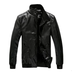 Men's Stand Collar Vintage Leather Jacket