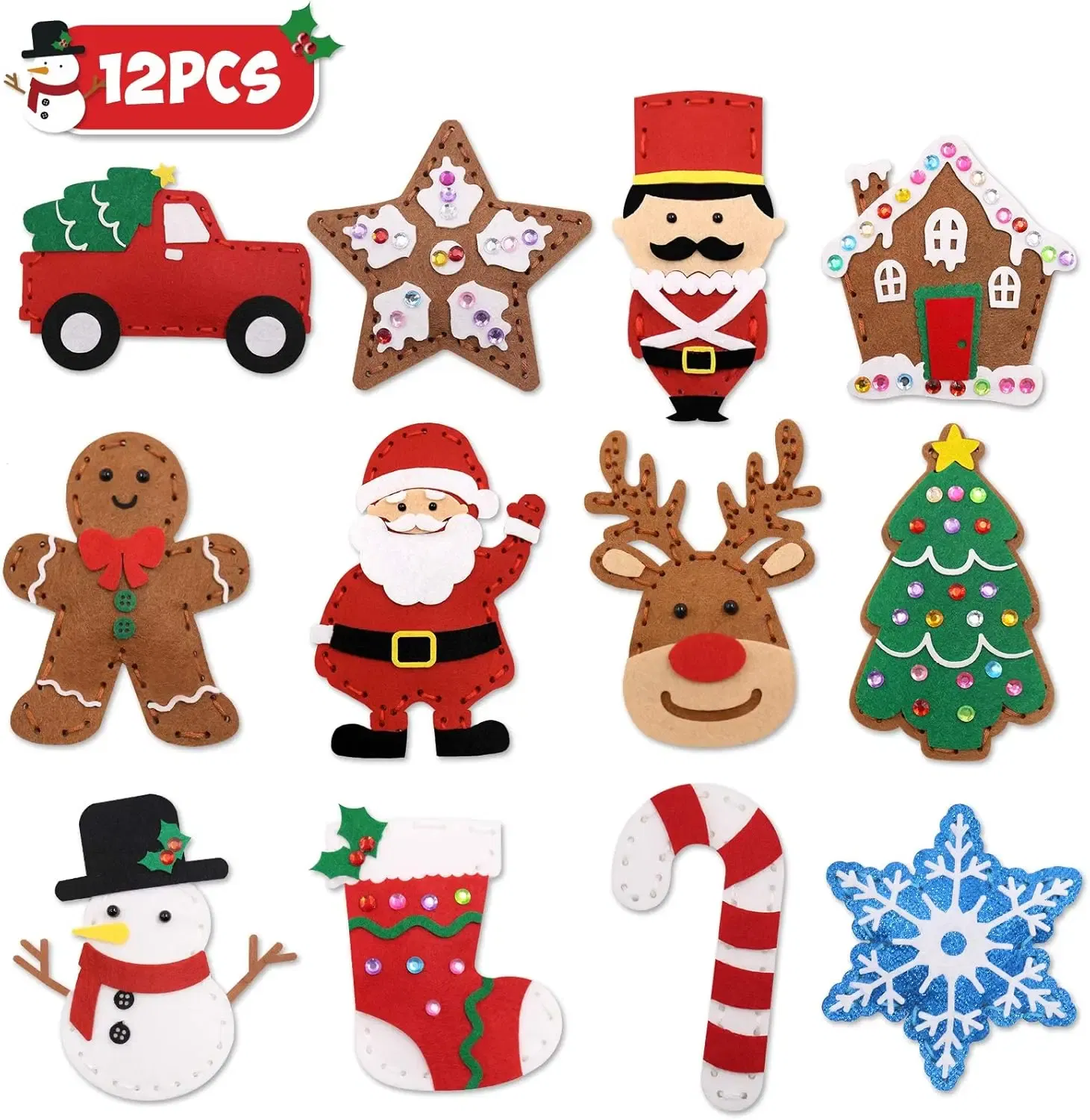 Color: light yellow - Christmas Sewing Kit Animal Sewing Craft Kit Farm Animal Toy DIY Crafting Sewing Set Educational Craft Set For Children Gifts