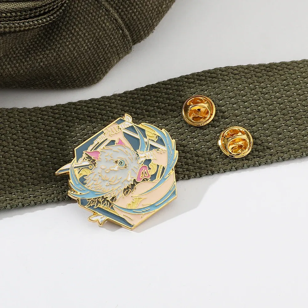 Metal color: Rhodium Plated, Ships From: CHINA - Anime Demon Slayer Figure Enamel Pins KamadoTanjirou Metal Badge Brooch for Jacket  Accessories for Fans Gifts