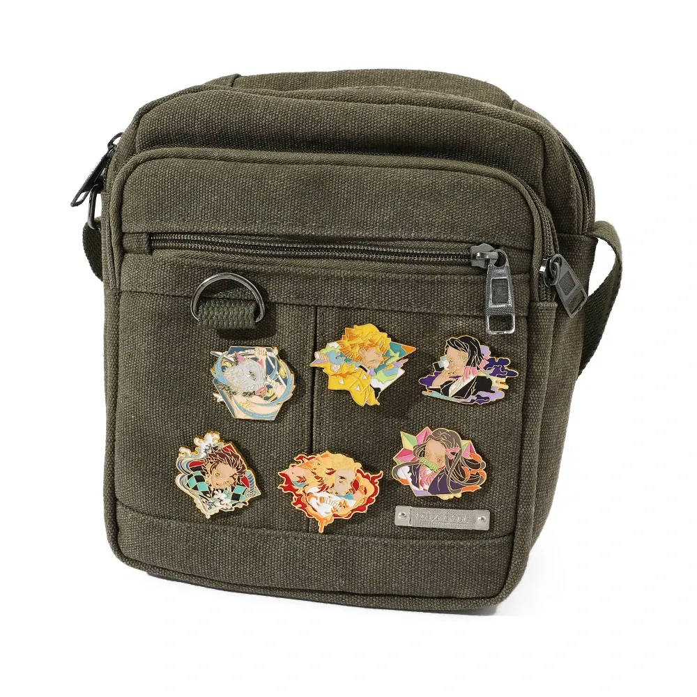 Metal color: Rhodium Plated, Ships From: CHINA - Anime Demon Slayer Figure Enamel Pins KamadoTanjirou Metal Badge Brooch for Jacket  Accessories for Fans Gifts