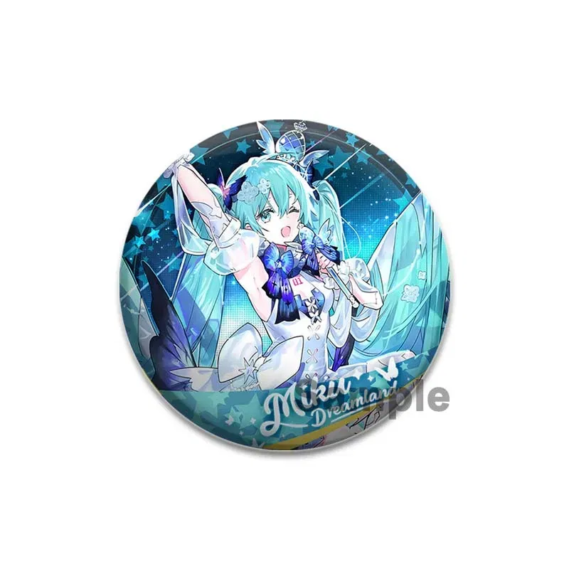Color: Dark Khaki, Size: S - 58/44/32mm Miku Anime Round Pins Cartoon Badges Cosplay Handmade Tinplate Brooch on Backpack Clothes Chest Ornament Gifts