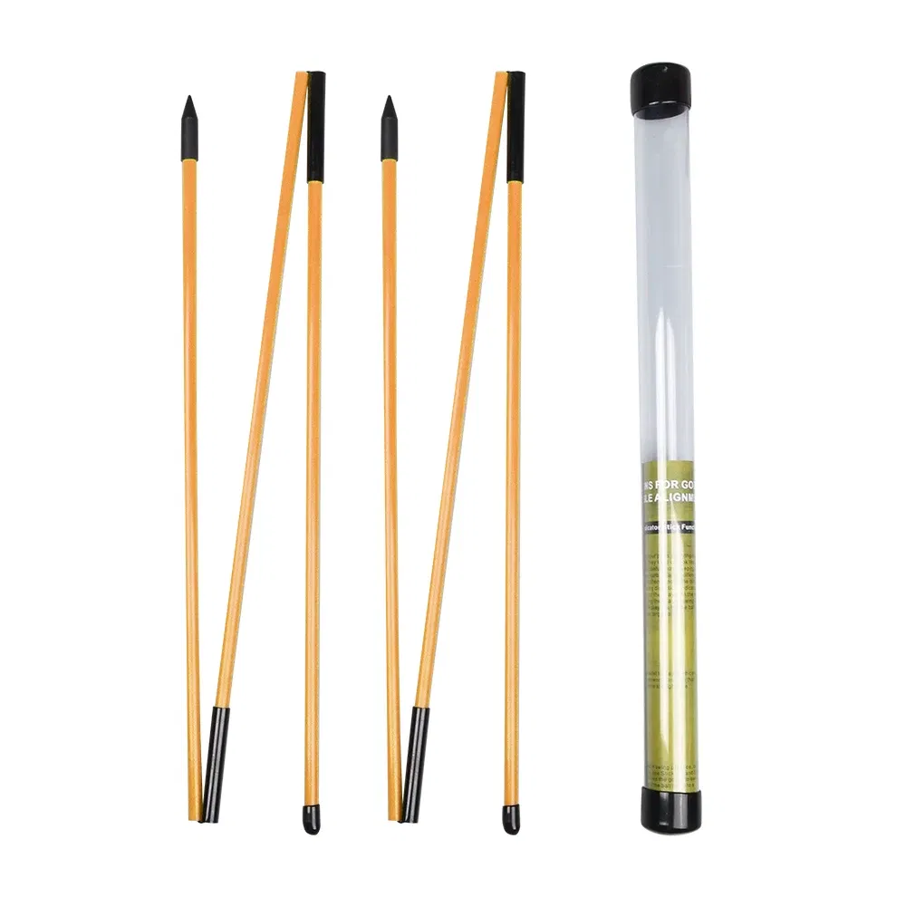 Color: Yellow - 6 Colors Golf Alignment Sticks Collapsible Golf Practice Rods Putter Green Trainer Tools Golf Swing Training Tool