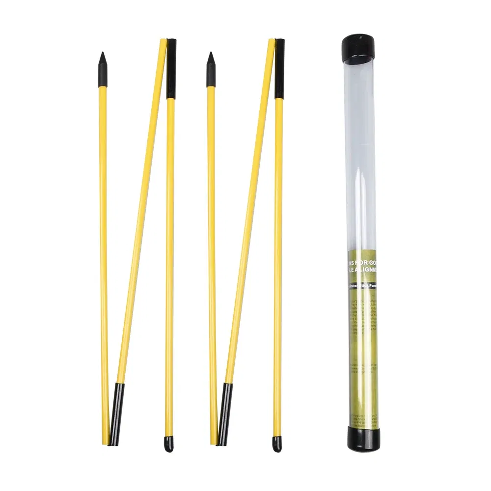 Color: Yellow - 6 Colors Golf Alignment Sticks Collapsible Golf Practice Rods Putter Green Trainer Tools Golf Swing Training Tool
