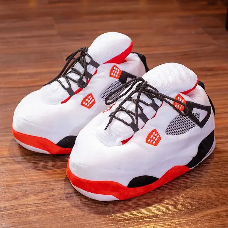 Color: DEEP BLUE, Shoe Size: 19.5 - Unisex Winter Warm Home Slippers Women/Men Slides Striped House Sliders Lady Shoes Female One Size 36-44 Ladies Slipper