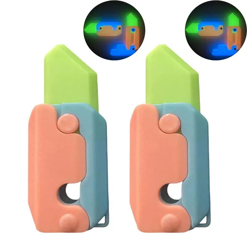 Color: mottled, Ships From: CHINA - Gravity Folding Claw Knife Radish Knife 3d Printing Gravity Knife Small Radish Knife Push Card Decompression Fidget  Mini Toy