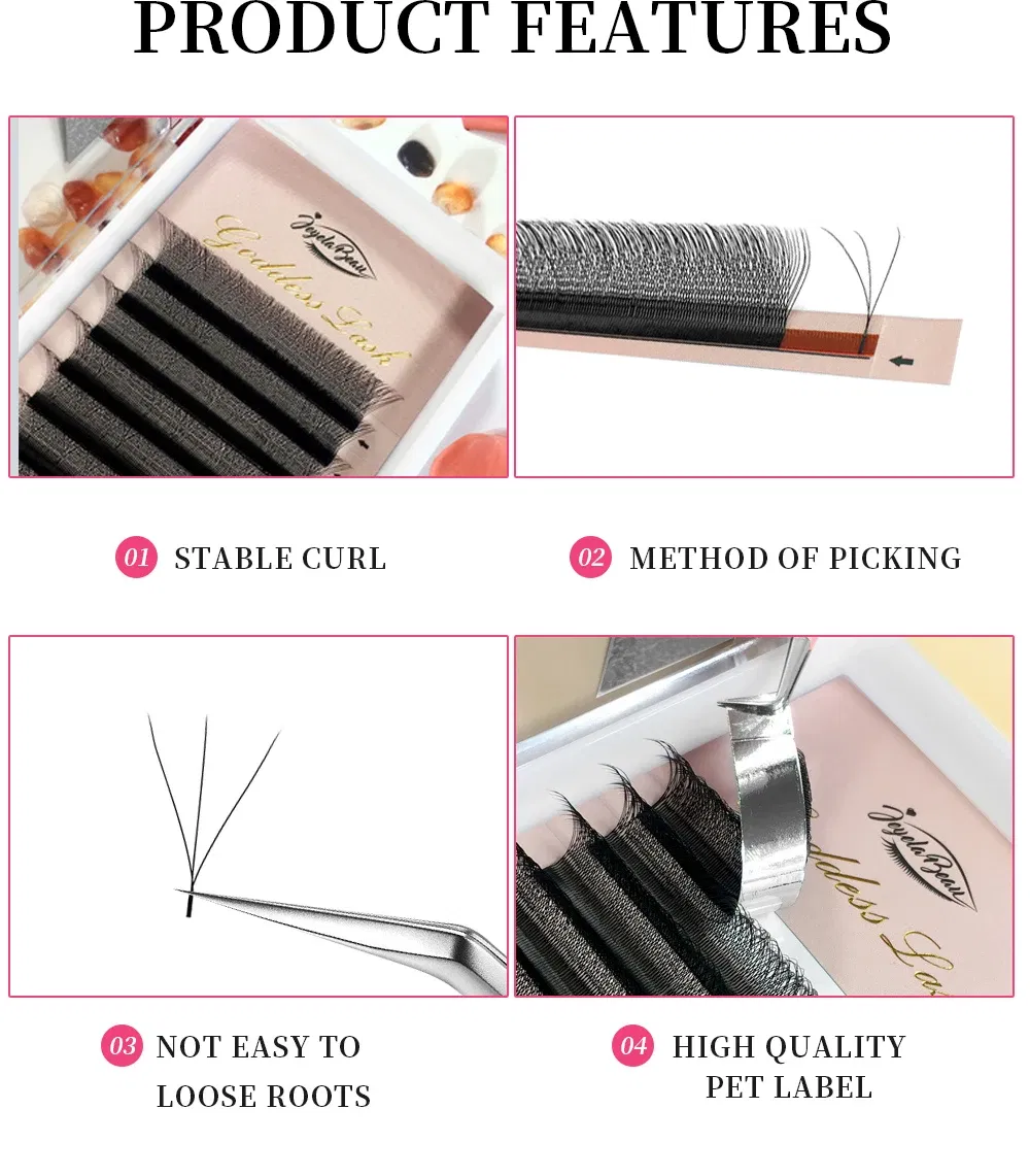 Color: Rose Red, Curl: D, Thickness: 0.07mm, Length: 11mm, Ships From: CHINA - Goddess 3D/4D/5D/6D/7D/8D W Shape lashes 4D Premade Fan Lash Extensions 0.07 C/D Curl Natural Soft High Quality Idividual Lashes