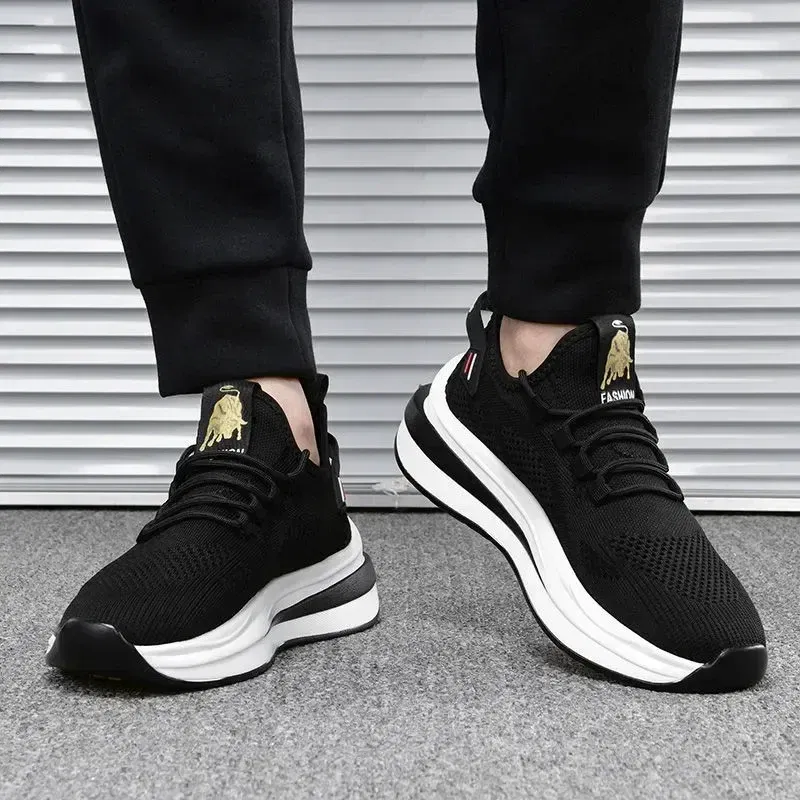 Color: Blue, Shoe Size: 44 - 2024 Men's Sports and Casual Shoes Summer Fashion New Shoes Round Toe Black Spring Men's Shoes