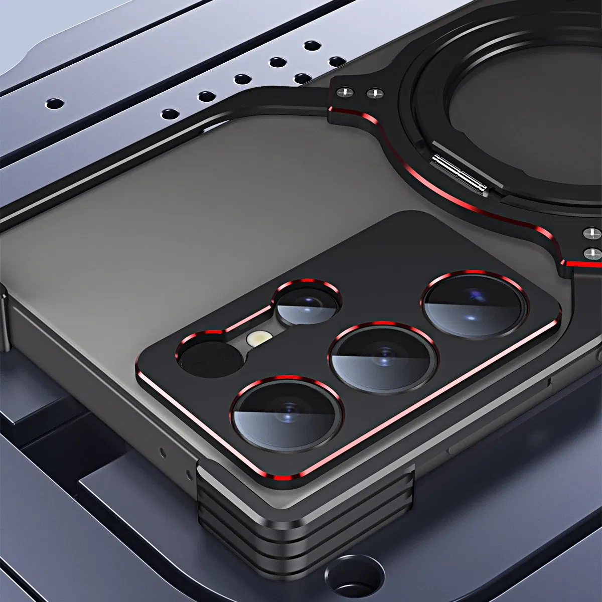 Color: Brown, Material: ABS - S24 Ultra Metal Bumper Case For Samsung Galaxy S23 Ultra S22 Plus Note20 Aluminum Alloy Frame Titanium Magnetic Protector Cover