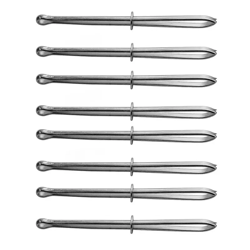 Color: Green - 2pcs/Set Stainless Steel Garment Clips Sewing DIY Tools Elastic Band Tape Punch Cross Stitch Threader Wear Rope Elastic Clamp