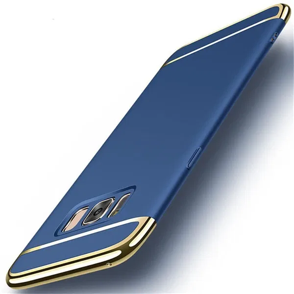 Color: Blue, Material: PC + TPU - Luxury 3 in 1 Case for Samsung Galaxy S6 S7 Edge S8 S9 S10 Plus Note 8 9 Hard Cover J3 J5 J7 Pro 2017 J4 J6 J8 2018 A20 A30 A50