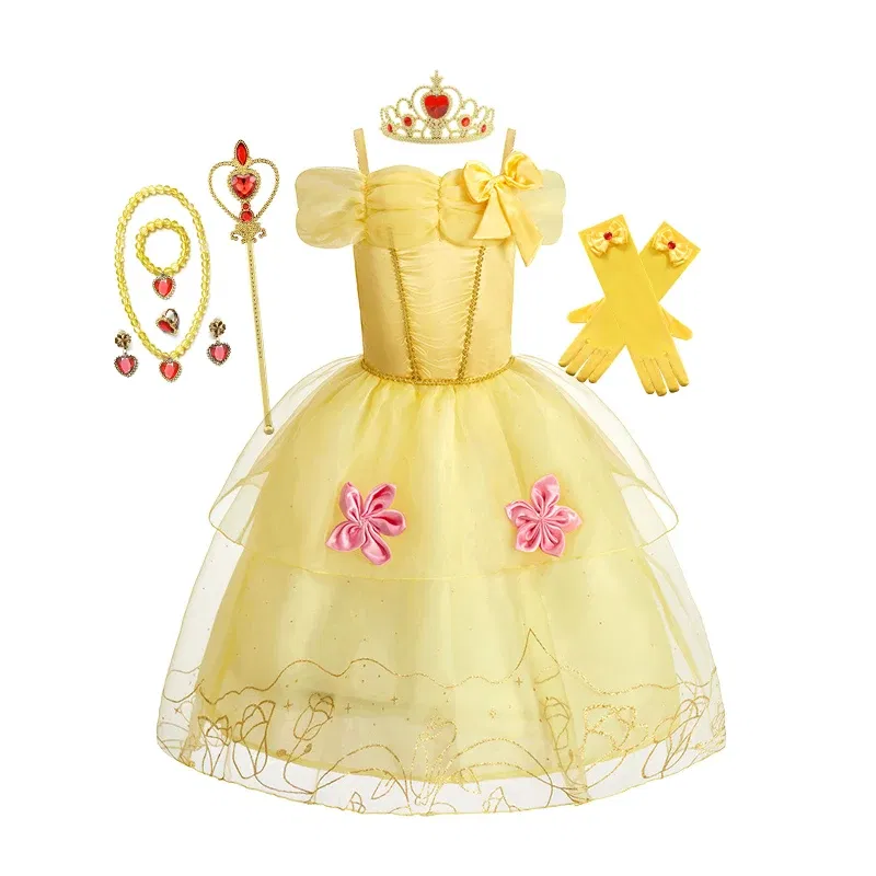 Color: PURPLE, Kid Size: 4T - Disney Deluxe Elegant Rapunzel Princess Ball Gown Fancy Birthday Party Dress Cinderella Vestidos Costume Play Carnival Apparel