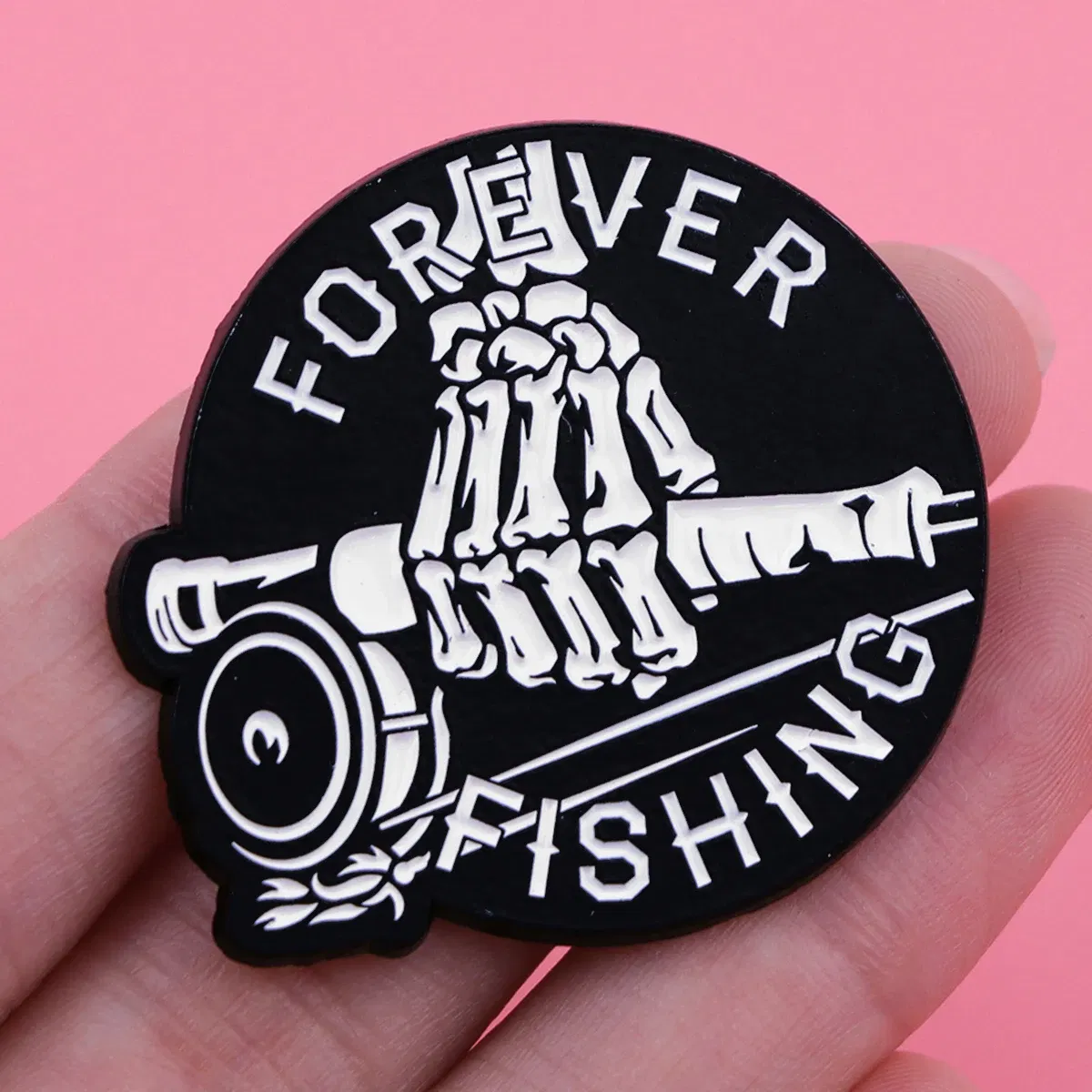 Fishing Enamel Pin Skeleton Brooch Pines Lapel Pins Badge on Backpack Clothing Accessories Punk Jewelry Friends Gifts