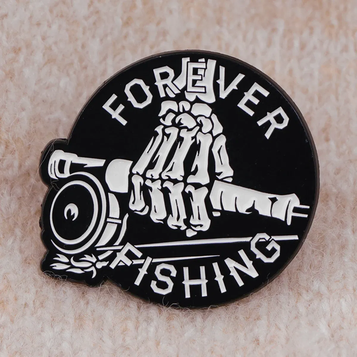 Fishing Enamel Pin Skeleton Brooch Pines Lapel Pins Badge on Backpack Clothing Accessories Punk Jewelry Friends Gifts