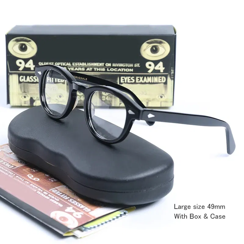 Frame Color: WHITE, Prescription Type: Single Version, Lens Index: 1.74, Lens Function: Photo Brown - Customized Prescription Glasses Men Frame Johnny Depp Lemtosh Photochromic Anti-Blue Light Myopia Hyperopia Round Eyeglasses