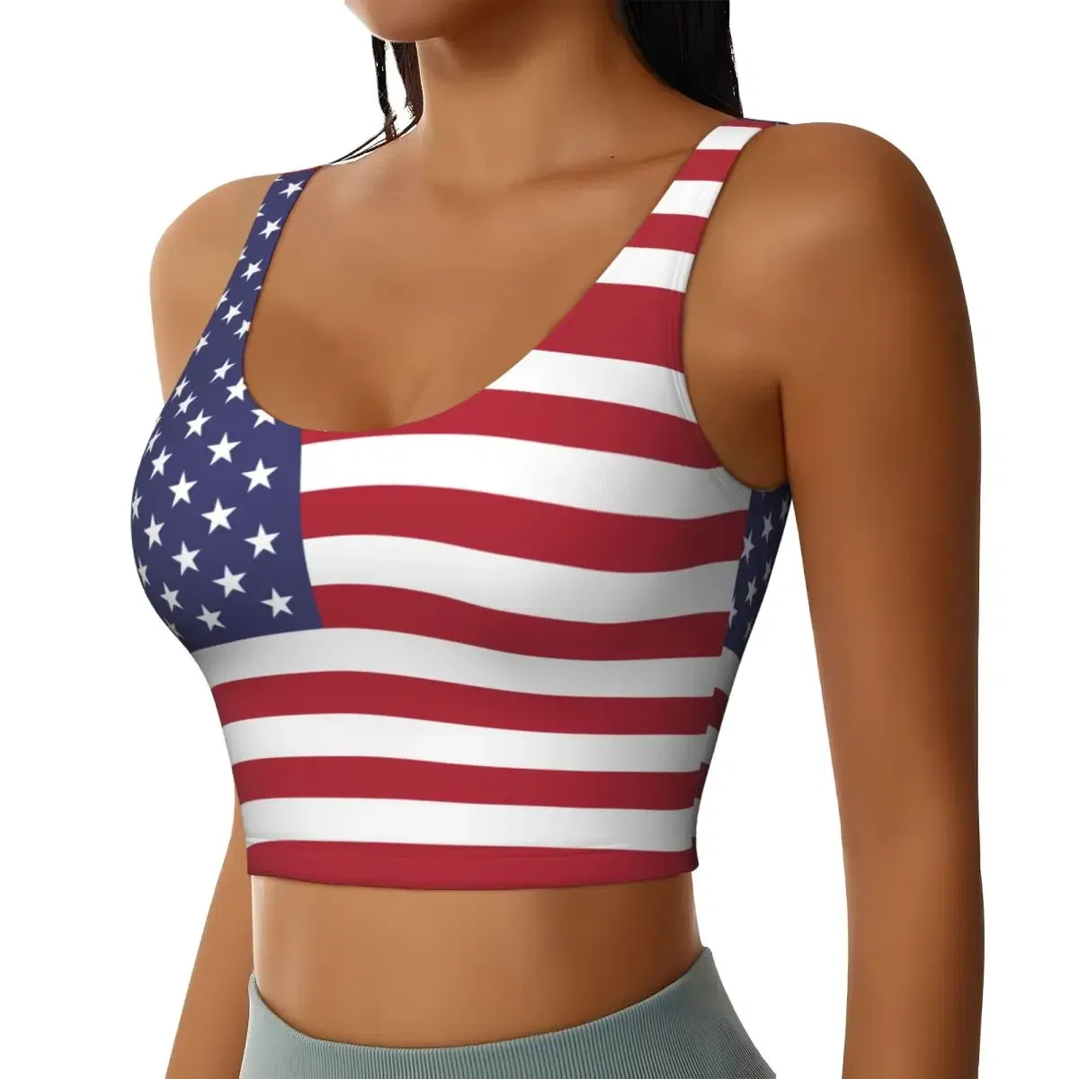 Color: black, Size: S - Jnited States Flag Basic Tops Women Samba Sexy V-Neck Yoga Fitness Sports Tops