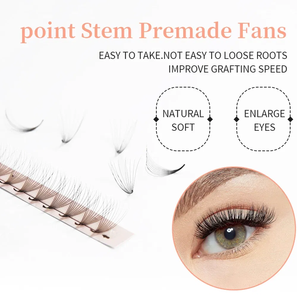Color: Brushed Slate, Curl: D, Thickness: 0.07mm, Length: 9mm - Goddess Premade Volume Fans 5D 6D 10D 12D 16D 20D MIX Individual Lashes  Pre Made Russian Volume Fan Eyelash Extension Faux Mink