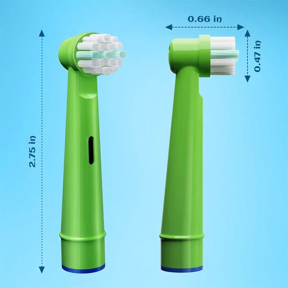 Color: WHITE - Electric Toothbrush Replacement Heads Compatible with Kids Oral B Braun Soft Bristles and Small Brush Heads for Sensitive Teeth