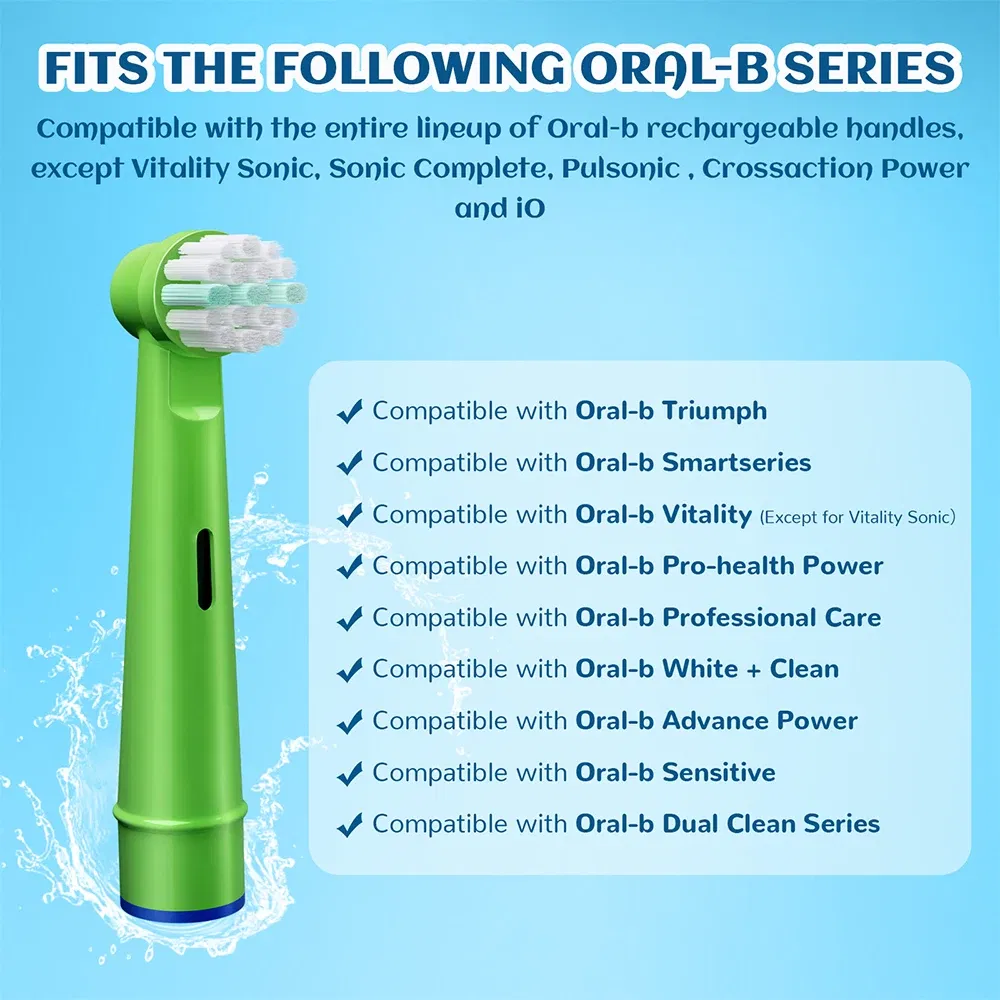 Color: WHITE - Electric Toothbrush Replacement Heads Compatible with Kids Oral B Braun Soft Bristles and Small Brush Heads for Sensitive Teeth