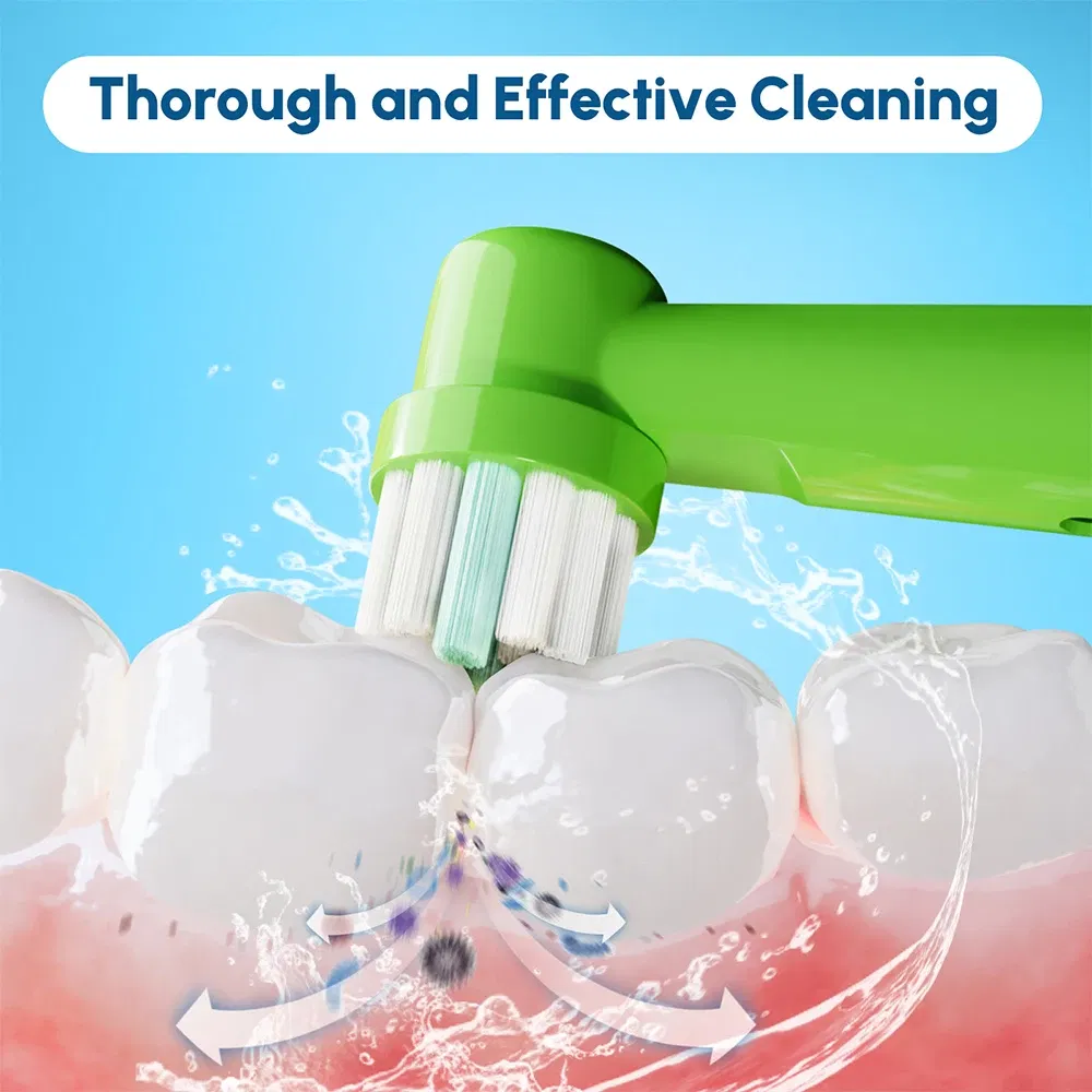 Color: WHITE - Electric Toothbrush Replacement Heads Compatible with Kids Oral B Braun Soft Bristles and Small Brush Heads for Sensitive Teeth