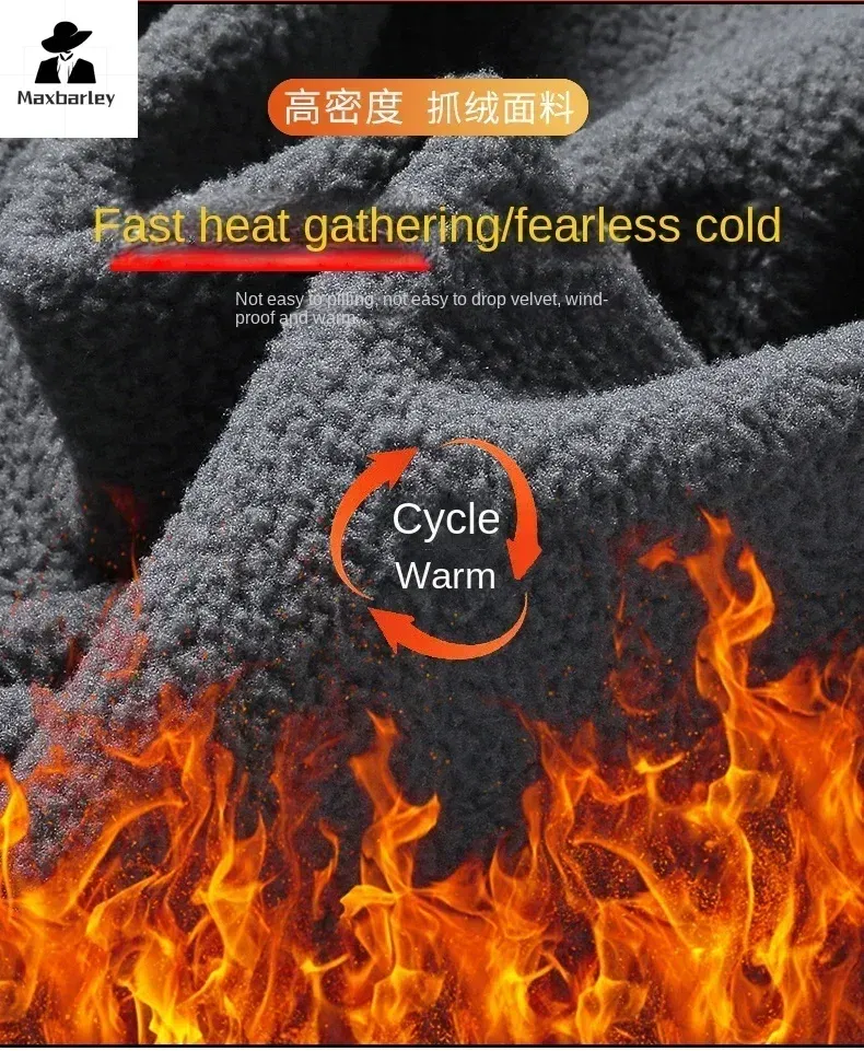 Color: Beige, Size: S - Winter Warm Cashmere Jacket Mens High-end Ski Fleece Iined Thickened Hoodie Coat Casual Womens Outdoor Camping Cold-proof Jacket