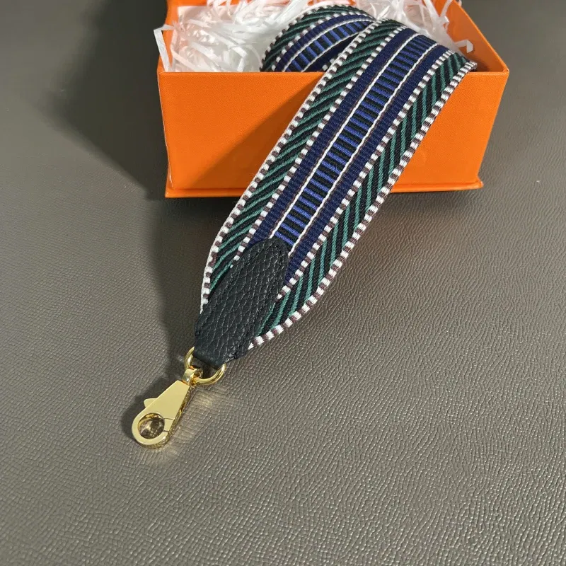 Color: dark green, Size: 1/2" - Hand-Sewn Leather Woven Canvas Shoulder Strap 5cm Wide Wax Line Herbag Evelyn Replacement Bag Accessory