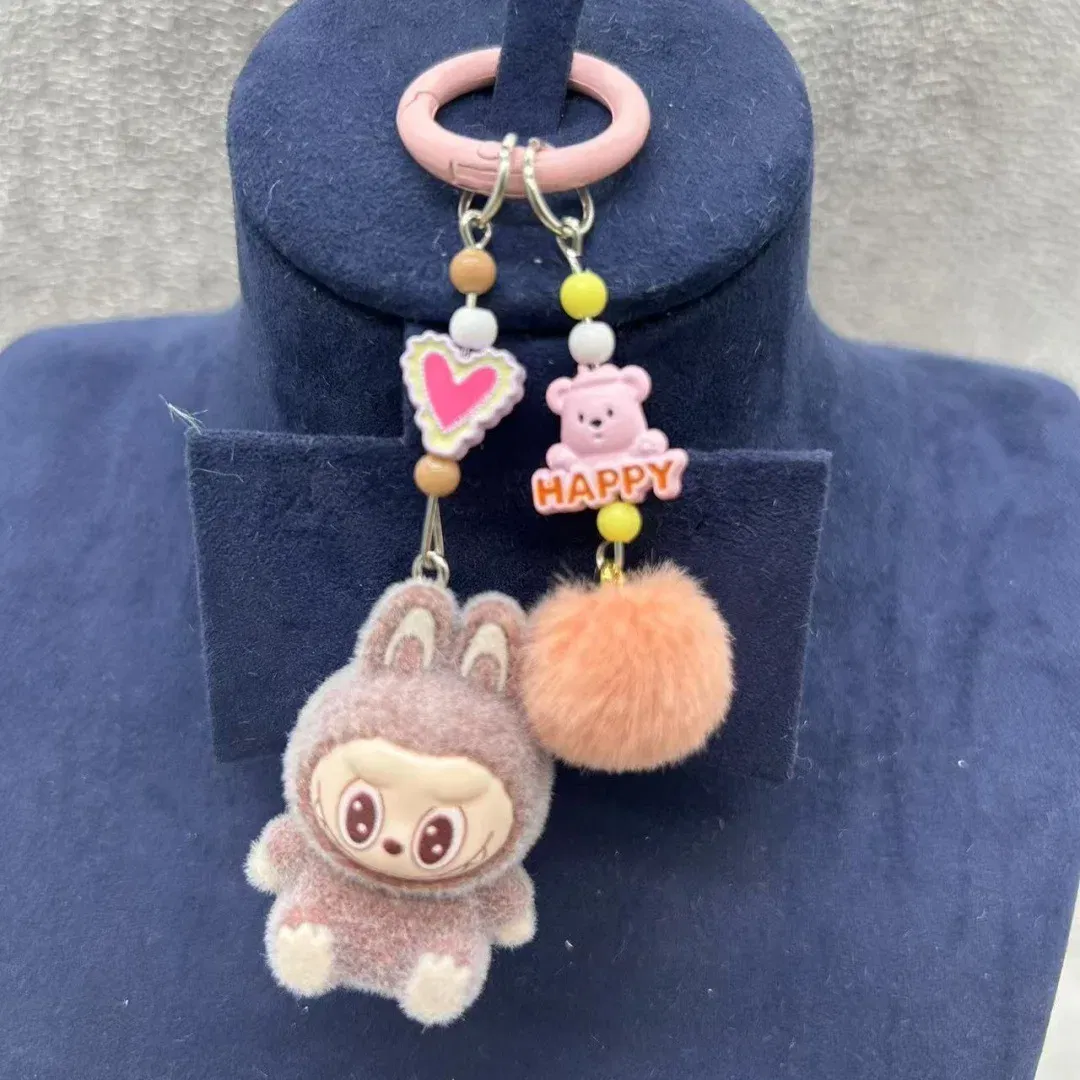 Color: Yellow, Ships From: CHINA - Mini cloth keychain kawaii three-dimensional cartoon creative car phone pendant bag hanging children's day gift