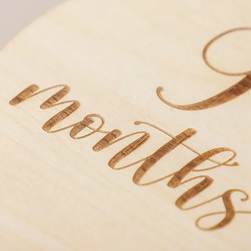 Color: Dark Khaki, Ships From: CHINA - Baby Balloon Milestone Number Monthly Memorial Month Card Newborn Baby Wooden Engraved Age Photography Accessories Birthing Gift