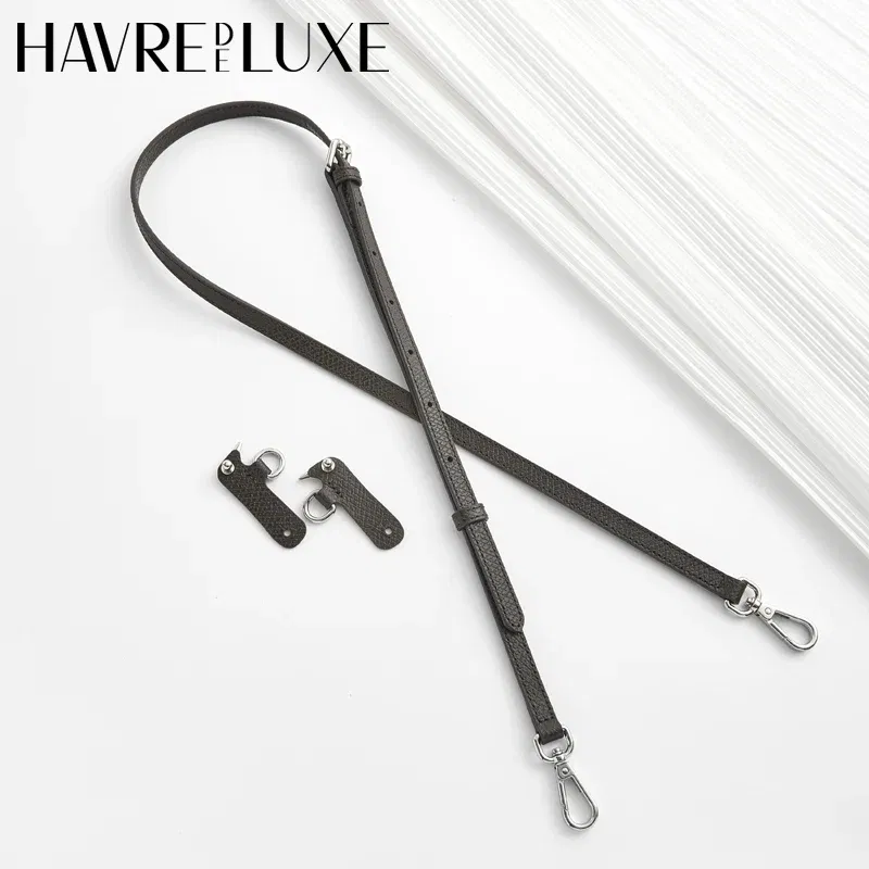 Color: Dark Brown, Size: 3/8" - Cow Leather Replacement Crossbody Bag Strap Fit for Longchamp 2025 Mocha Moka mini shoulder strap without punching modification