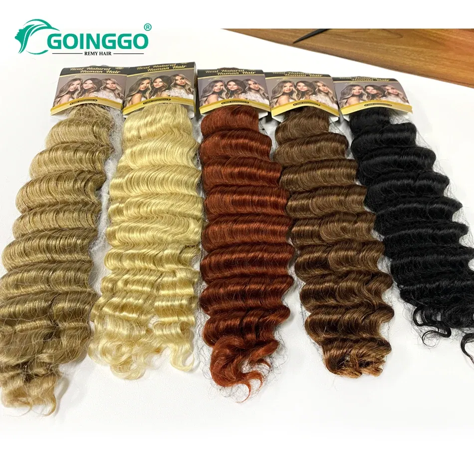 Color: 4/30HL, Stretched Length: 24inches - Pre-Colored Brazilian Deep Wave Bulk Human Hair No Weft Remy Bulk Human Hair 14 To 28 Inch Bulk Hair Extension Crochet Braids