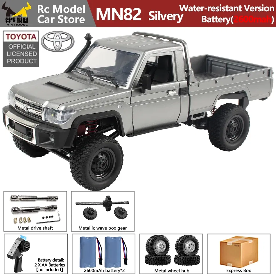 Color: Khaki - MN MODEL 1/12 4X4 Remote Control Diving Off-road Car Retro LC79 Truck Climbing All Terrain Vehicle Rock Crawler Toy for Adult