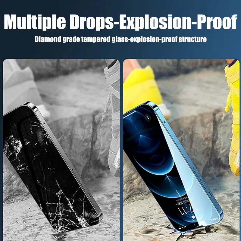 Color: Black, Bundle: 4 pieces - 4PCS Tempered Glass For iPhone 15 Pro Max 14 Pro 11 12 13 14 PRO MAX Screen Protector Glass For iPhone 15 14 Plus 13 12 Mini