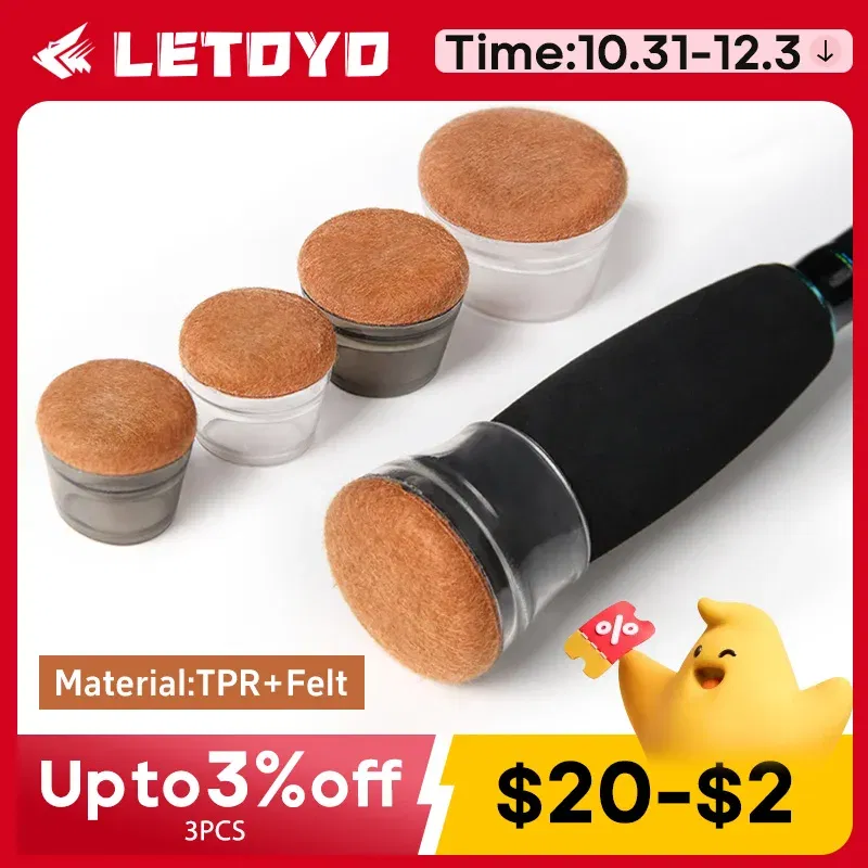 Color: Orange - LETOYO felt fishing rods cap Bottom Protector Handle Protective Case Silicone Rod Plug Tail Fishing Tackle fishing equipment