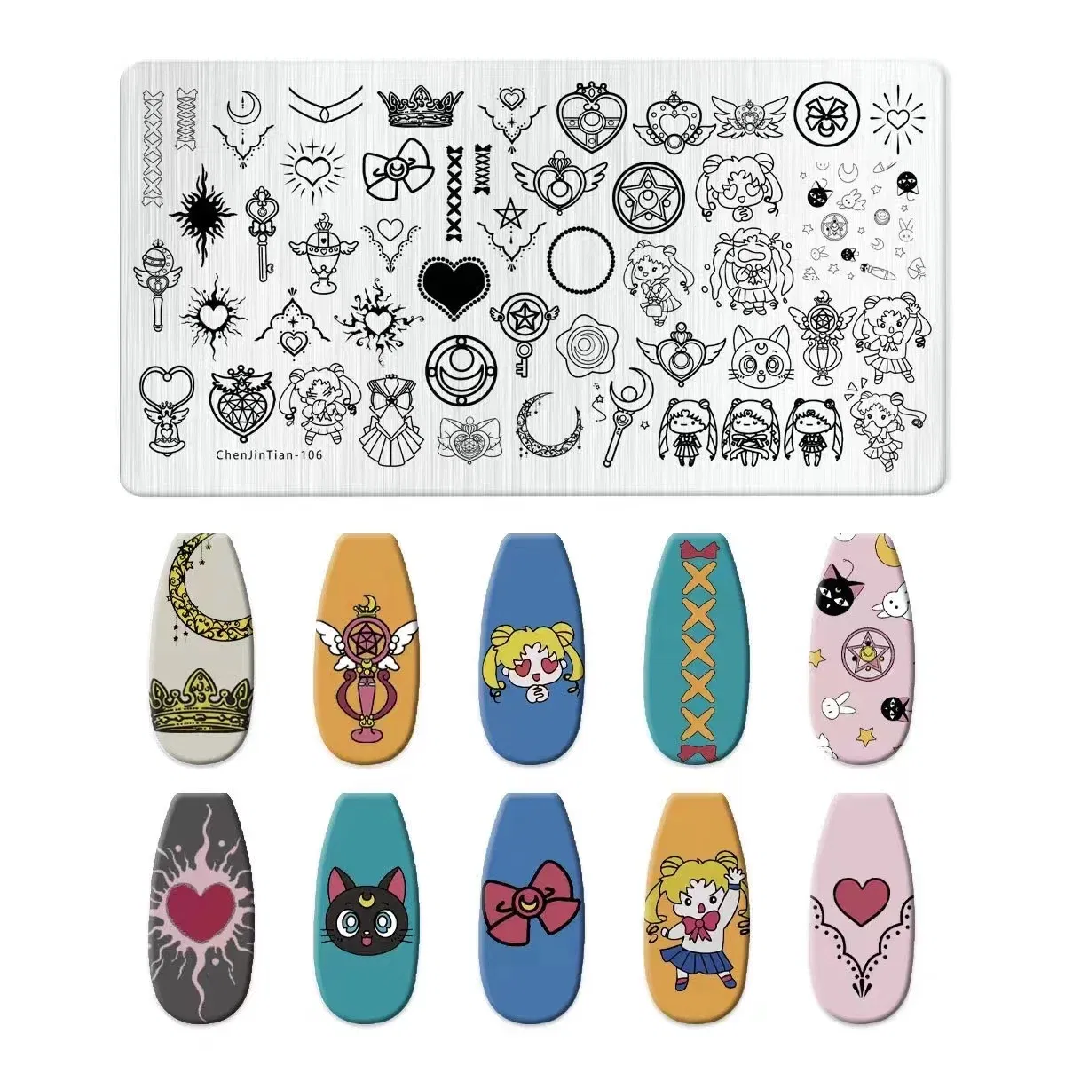 Color: Blue - Cartoon Animal Nail Art Templates Stamping Plate Palace style Design Flower Glass Temperature Lace Stamp Templates Plates Image