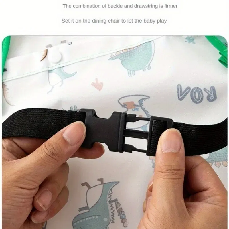 Color: GRAY - MOOZ Waterproof Eating Smock Infant Toddler Baby Cartoon Long Sleeve Art Apron Feeding Bib for Boys Girls Soft Baby Bibs Clothes