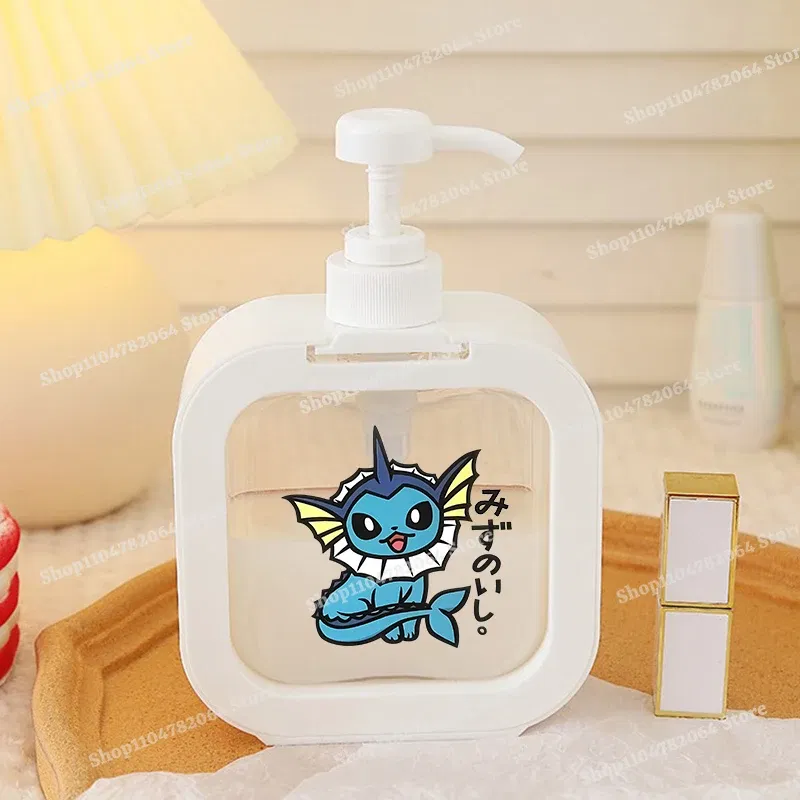 Color: black - 1PCS Pokemons Soap Dispenser White Liquid Lotion Hand Pump Soap Dispenser Refillable Shampoo Bottle Plastic Hand Soap Dispenser