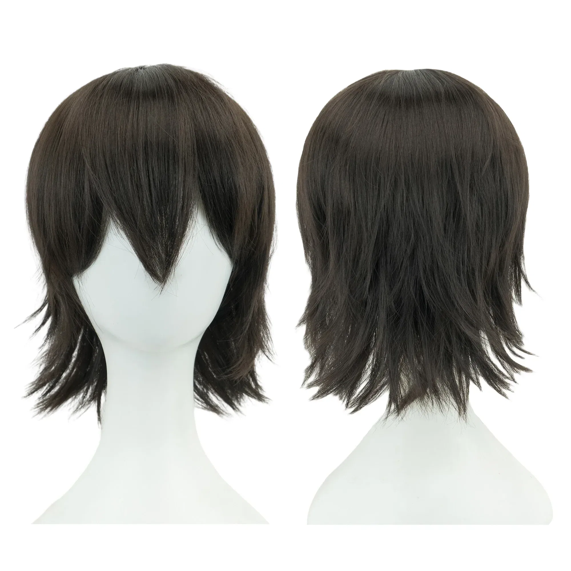 Color: green, Stretched Length: 12INCHES - Synthetic Hair Unisex Short Cosplay Hair Party BOB Wigs with Bangs Pink Black Purple Halloween Costume Lolita Wig