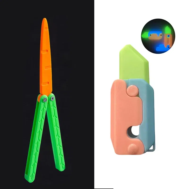 Color: grey, Ships From: CHINA - Gravity Folding Claw Knife Radish Knife 3d Printing Gravity Knife Small Radish Knife Push Card Decompression Fidget  Mini Toy