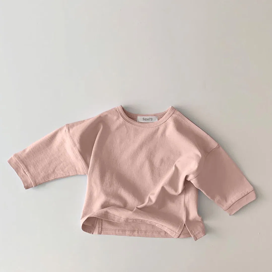 Color: Pink, Kid Size: 18M - Korea Baby Tee 2023 Baby Autumn Clothes Basic Soft Bottoming Shirt Toddler Girl Clothes T-shirts Baby Boys Clothes Tank Tops New