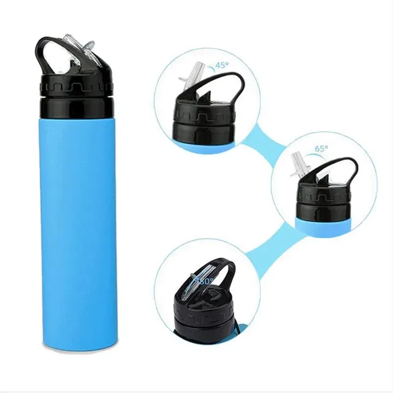 Color: WHITE, Ships From: CHINA, Capacity: 500-1000ml - 2024 New Outdoor Sports Silicone Water Bottle Mountaineering Riding Portable Silicone Foldable Water Bottle