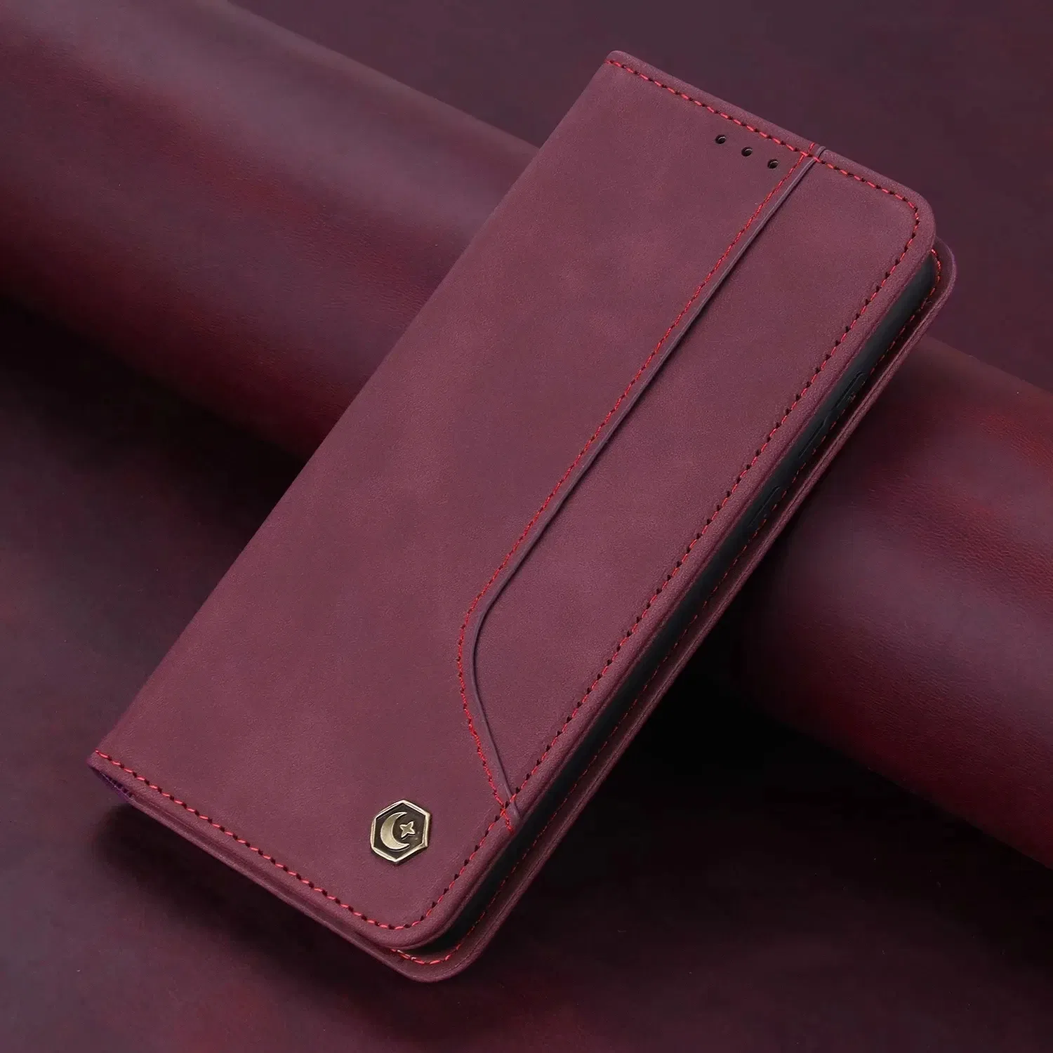 Color: Red, Material: Vinyl - Flip Leather Case For Xiaomi Mi 13 12T 11T 10T 11 12 Lite Pro 5G Poco F5 X5 Pro M6 M5S M4 F4 F3 X3 X4 GT Magnet Wallet Cover