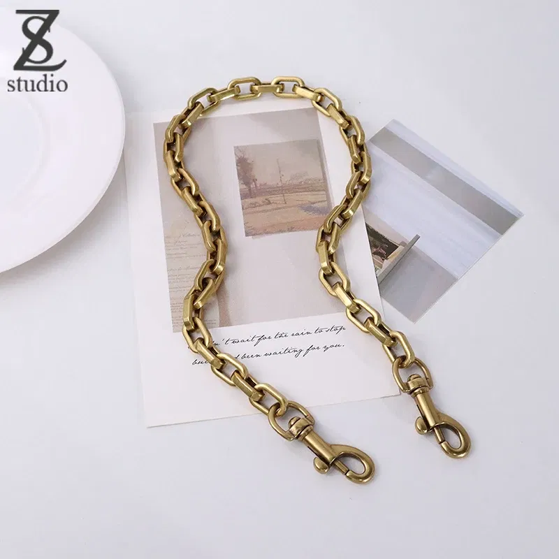 Color: Bronze, Ships From: CHINA - Luxury Design   Saddle bag Luxury  Shoulder Straps replaces Cross-arm Shoulder Copper Color Lightweight Chain