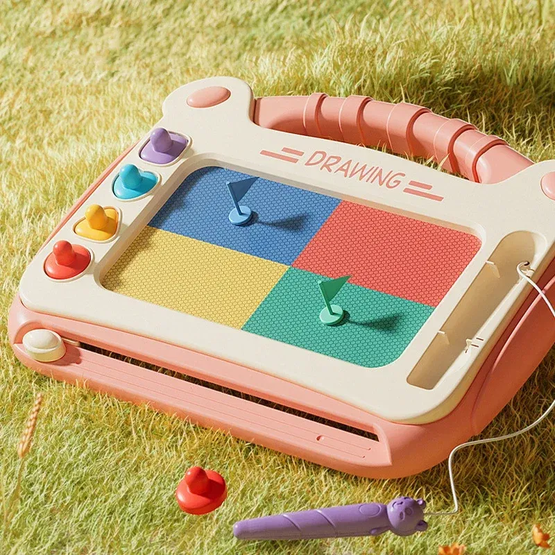 Color: black - Children Cartoon Drawing Board Baby Puzzle Magnetic Writing Board Toy Graffiti Magnetic Drawing Board Montessori Toy for Kids