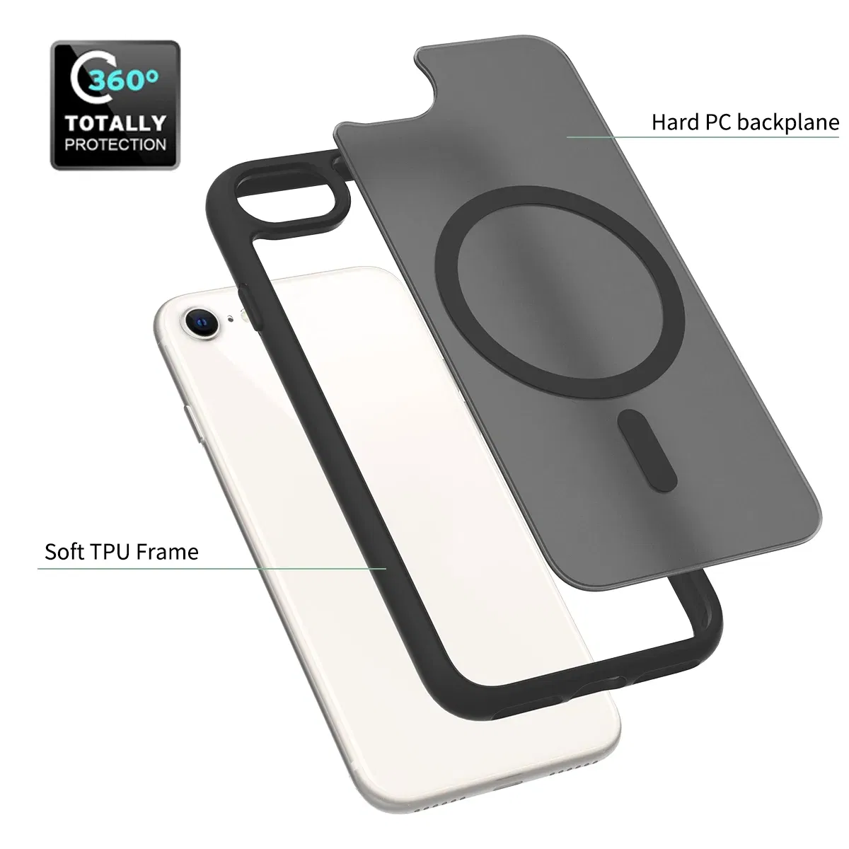 Color: black, Compatible-Phone Models: For iPhone 11 - Non Yellowing Case For iPhone SE 2022 2020 8 16 Pro Max 15 Plus 14 13 Mini 12 11 Magsafe Mag Safe Matte Black Magnet Phone Cover